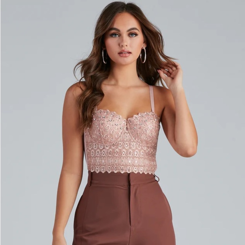 Windsor jeweled crop bustier